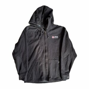Detroit Style Canvas Workwear Zip Up Hooded Jacket — Size Medium
